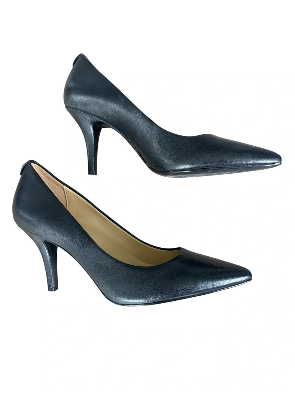Michael Kors Black Pointed-Toe Leather Heels